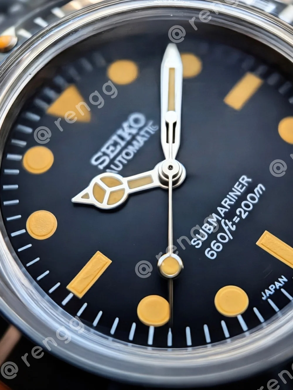 40mm Vintage Style Seiko Submariner Style Diver Mod Watch Smooth Sweep Second